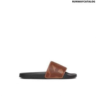 burberry perforated monogram leather slides