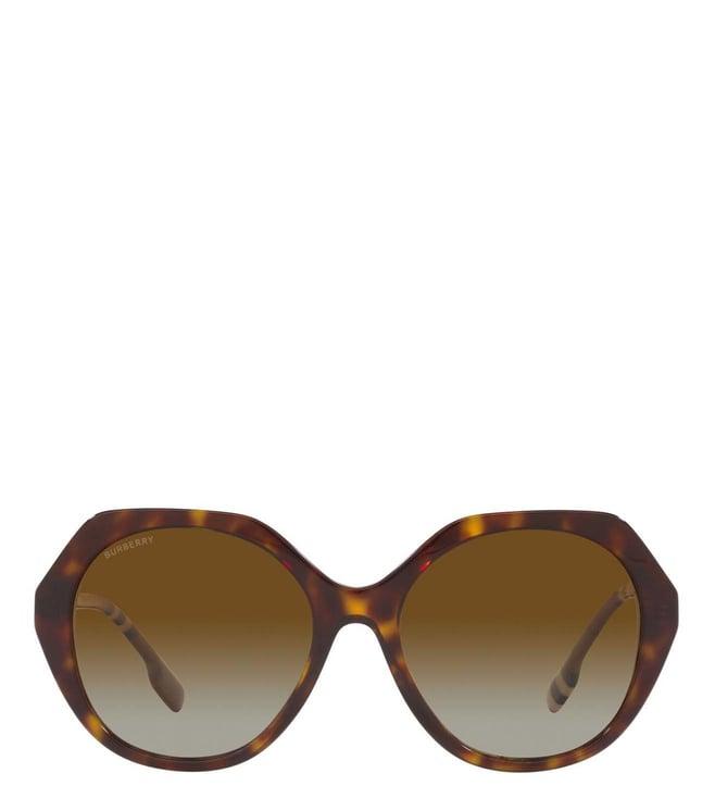 burberry 0be43754017t555 brown classic reloaded polarized round sunglasses for women