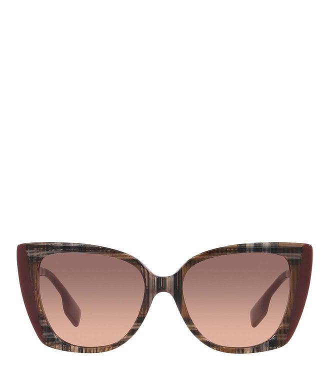 burberry 0be439340541354 brown b. check uv protection cat eye sunglasses for women