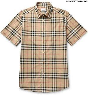 burberry checked cotton-poplin shirt