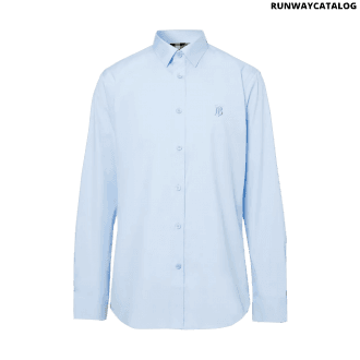 burberry classic fit embroidered ekd cotton oxford shirt