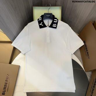 burberry collar cotton polo shirt white