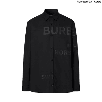 burberry horseferry print cotton oxford oversized shirt