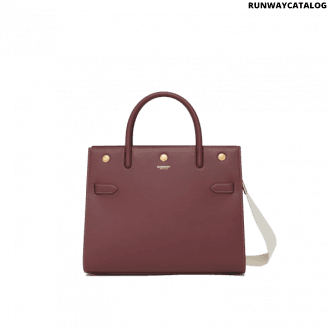 burberry medium leather two-handle title bag