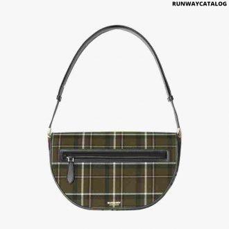 burberry medium tartan wool and leather olympia bag