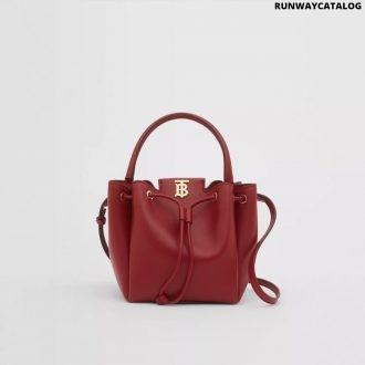 burberry monogram motif leather bucket bag