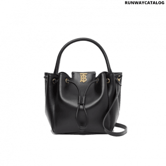 burberry monogram motif leather bucket bag