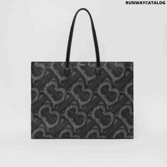 burberry monogram print e-canvas tote bag