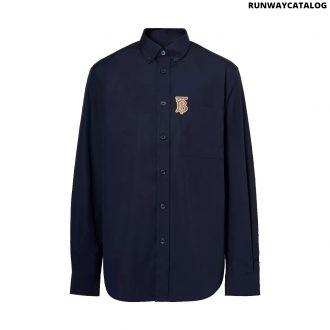 burberry monogrom motif stretch cotton poplin shirt