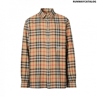 burberry ombré check cotton flannel oversized shirt