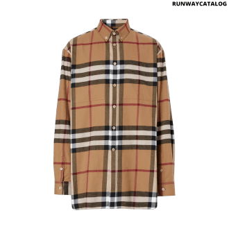 burberry relaxed fit house check cotton flannel shirt