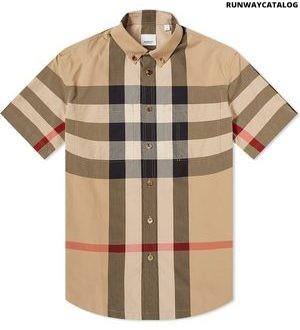 burberry short sleeve thames large check shirt