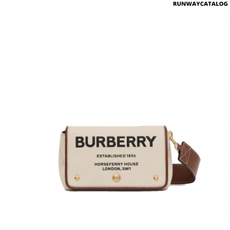 burberry small horseferry print cotton canvas crossbody bag