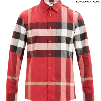 burberry somerton nova-check cotton-blend poplin shirt