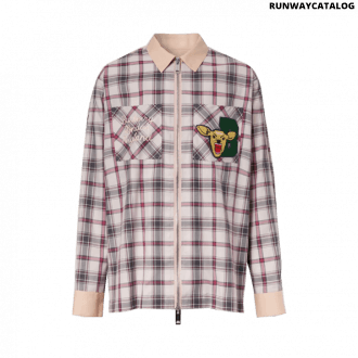 burberry varsity graphic check technical cotton overshirt