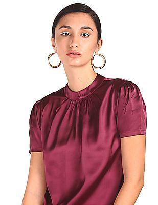 burgundy band neck solid top
