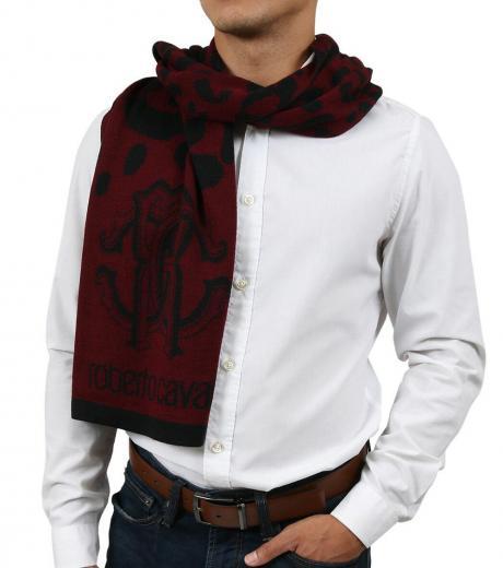 burgundy leopard print modish scarf