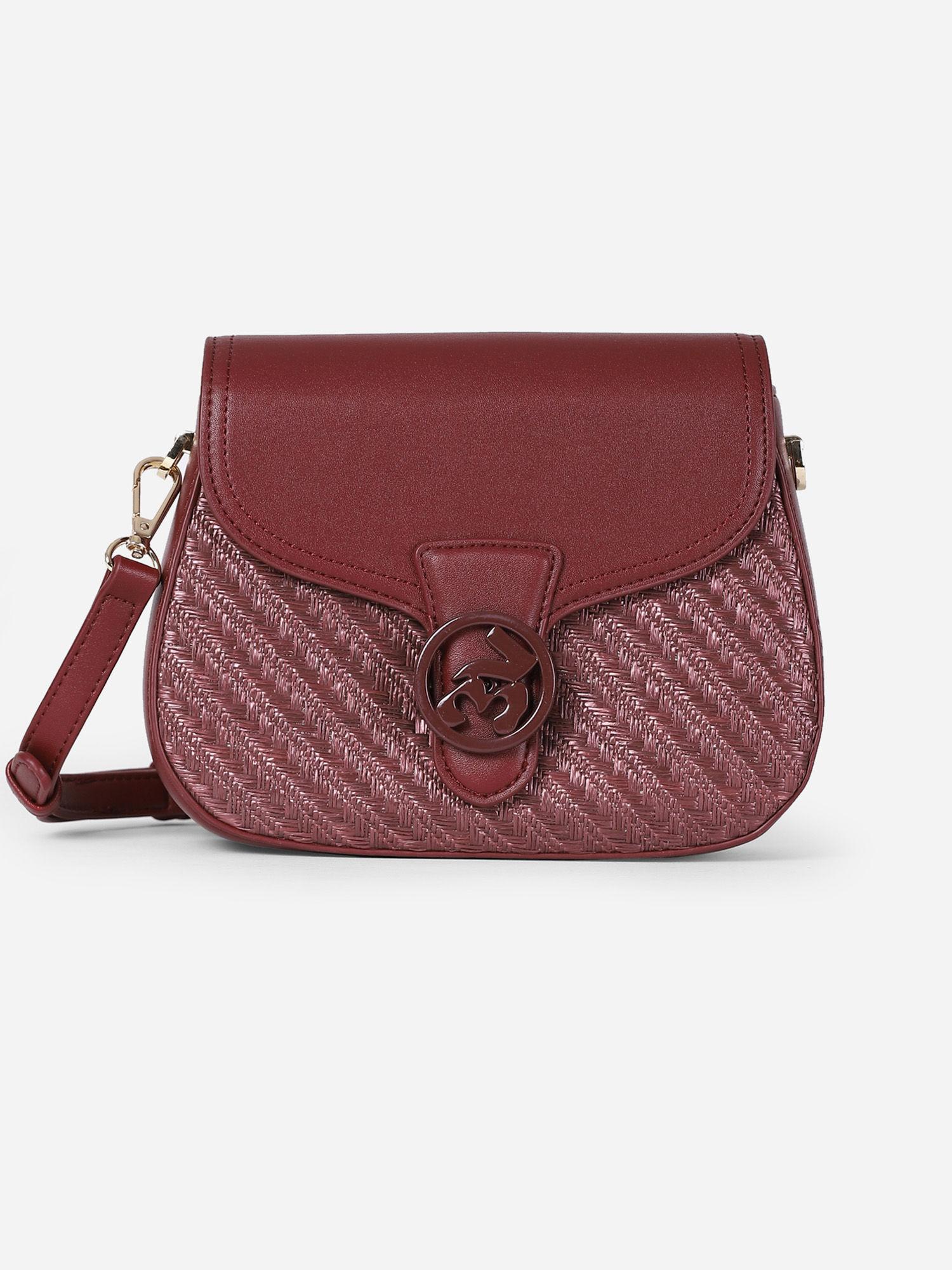 burgundy splash sling bag