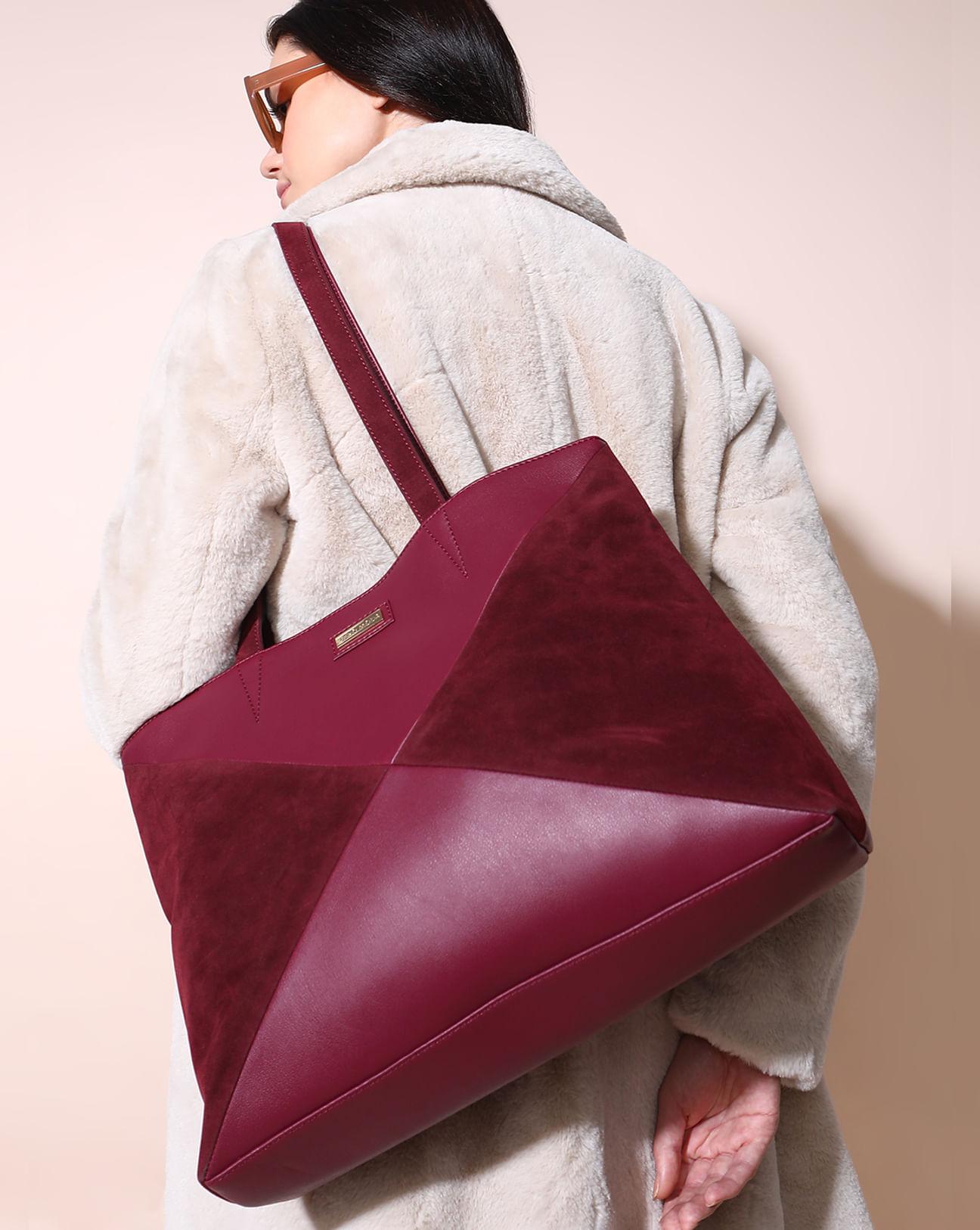 burgundy velvet patch tote bag