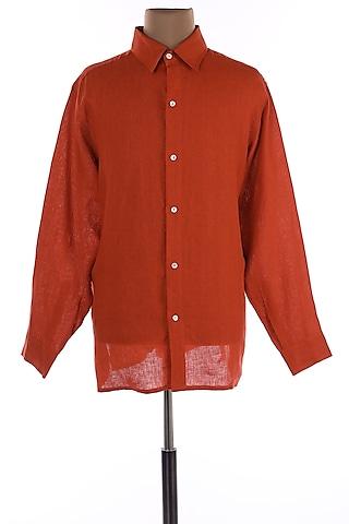 burnt orange collar shirt