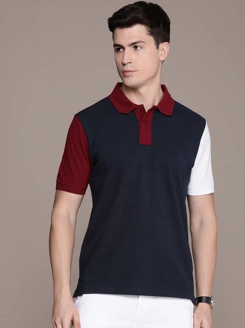 burnt umber navy regular fit  polo t-shirt