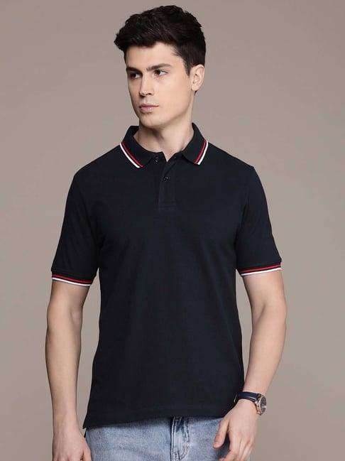 burnt umber navy regular fit  polo t-shirt