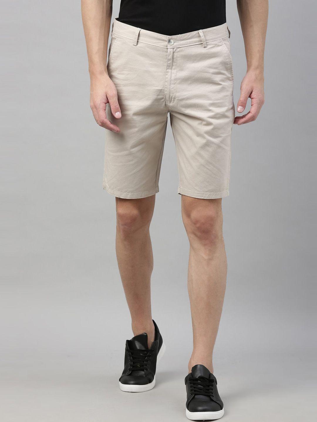 bushirt men cream-coloured pure cotton chino shorts