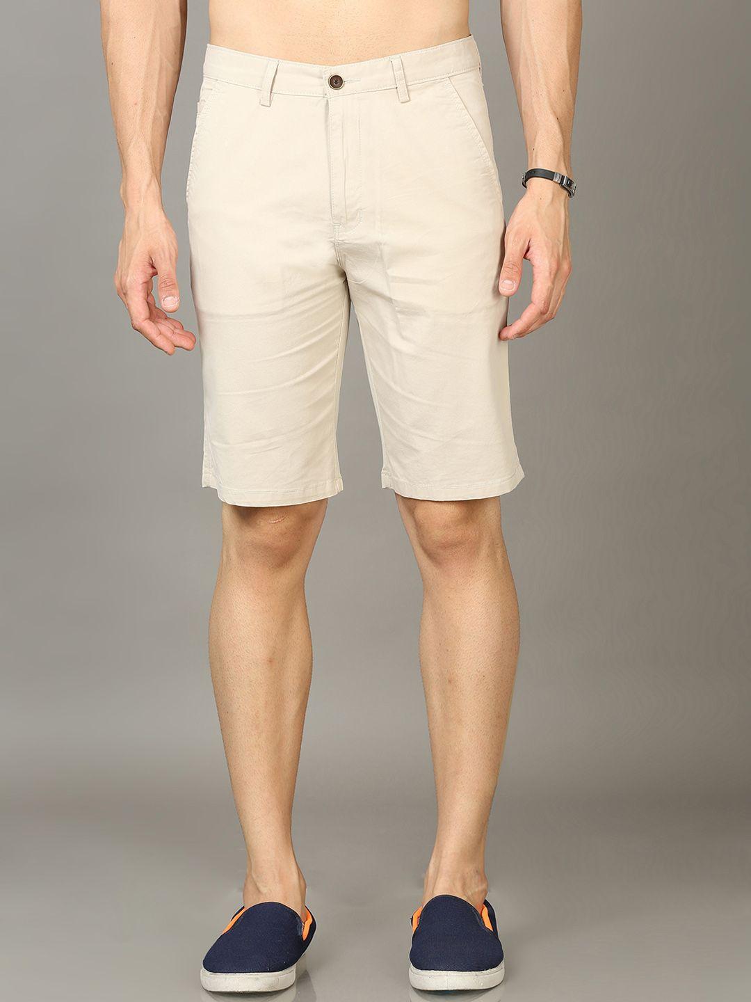 bushirt men mid-rise pure cotton shorts