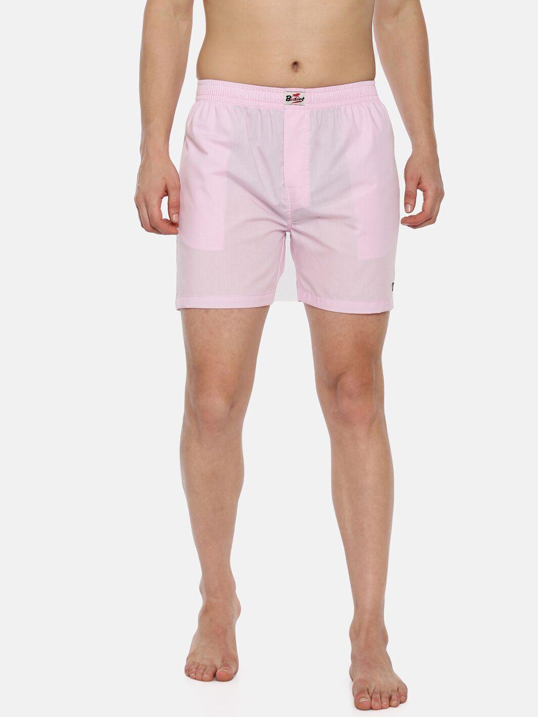 bushirt men pink solid pure cotton boxers