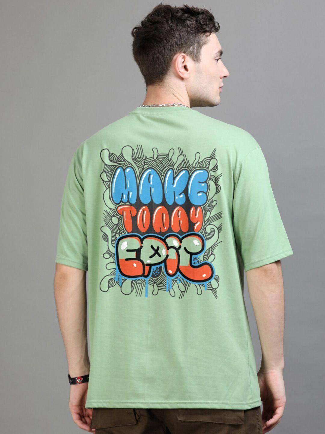 bushirt typography printed pure cotton oversized t-shirt