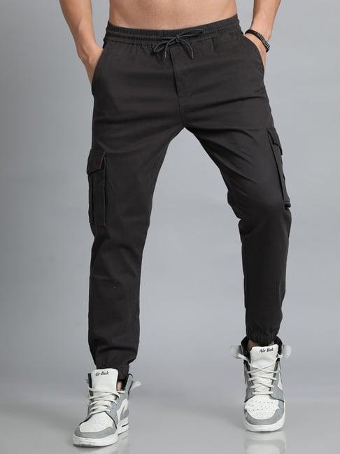 bushirt charcoal slim fit cotton cargo joggers