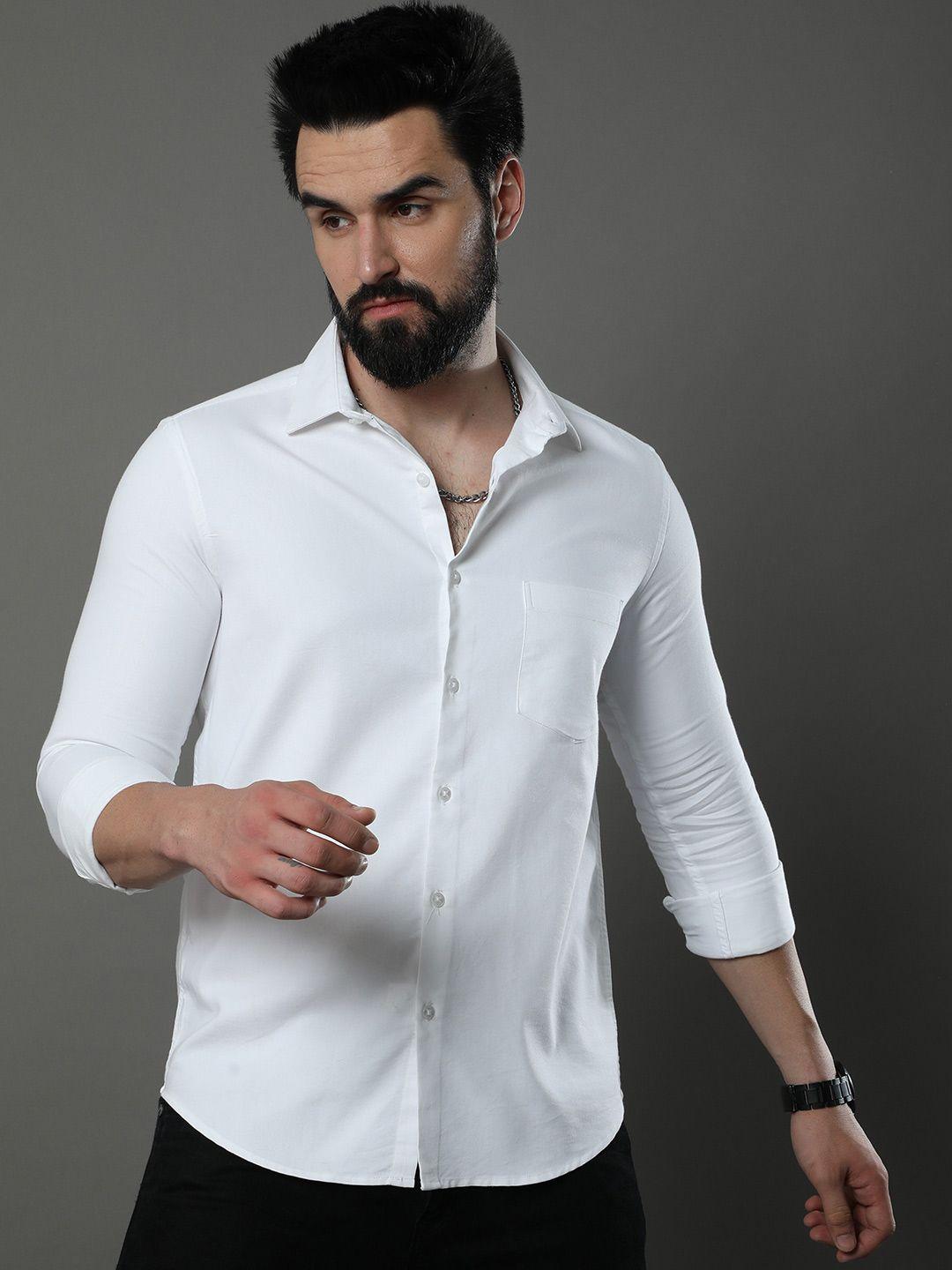 bushirt classic spread collar chest pocket oxford pure cotton casual shirt