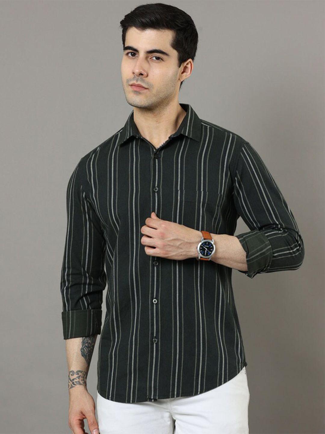 bushirt classic striped pure cotton casual shirt