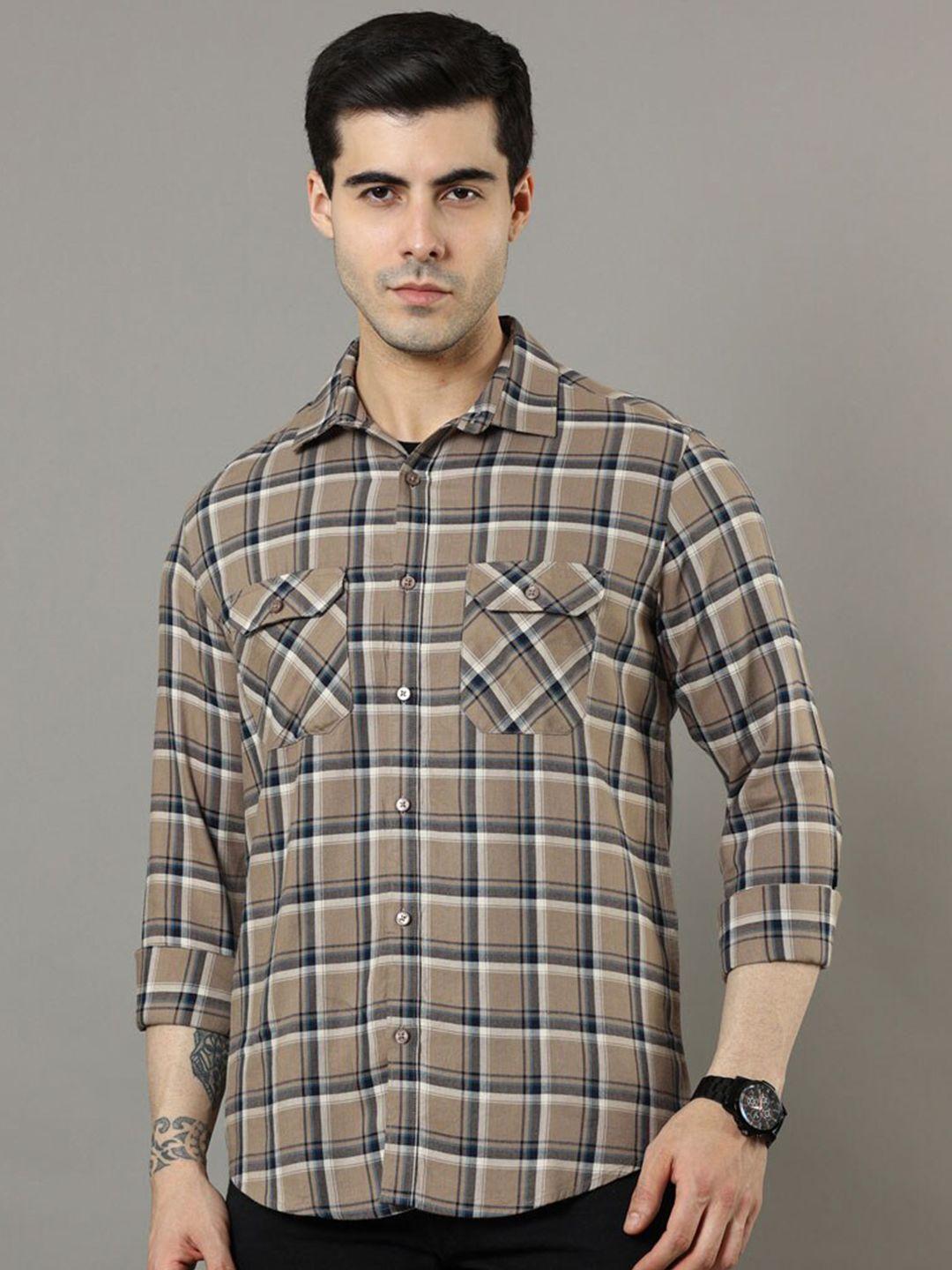 bushirt classic tartan checked pure cotton casual shirt