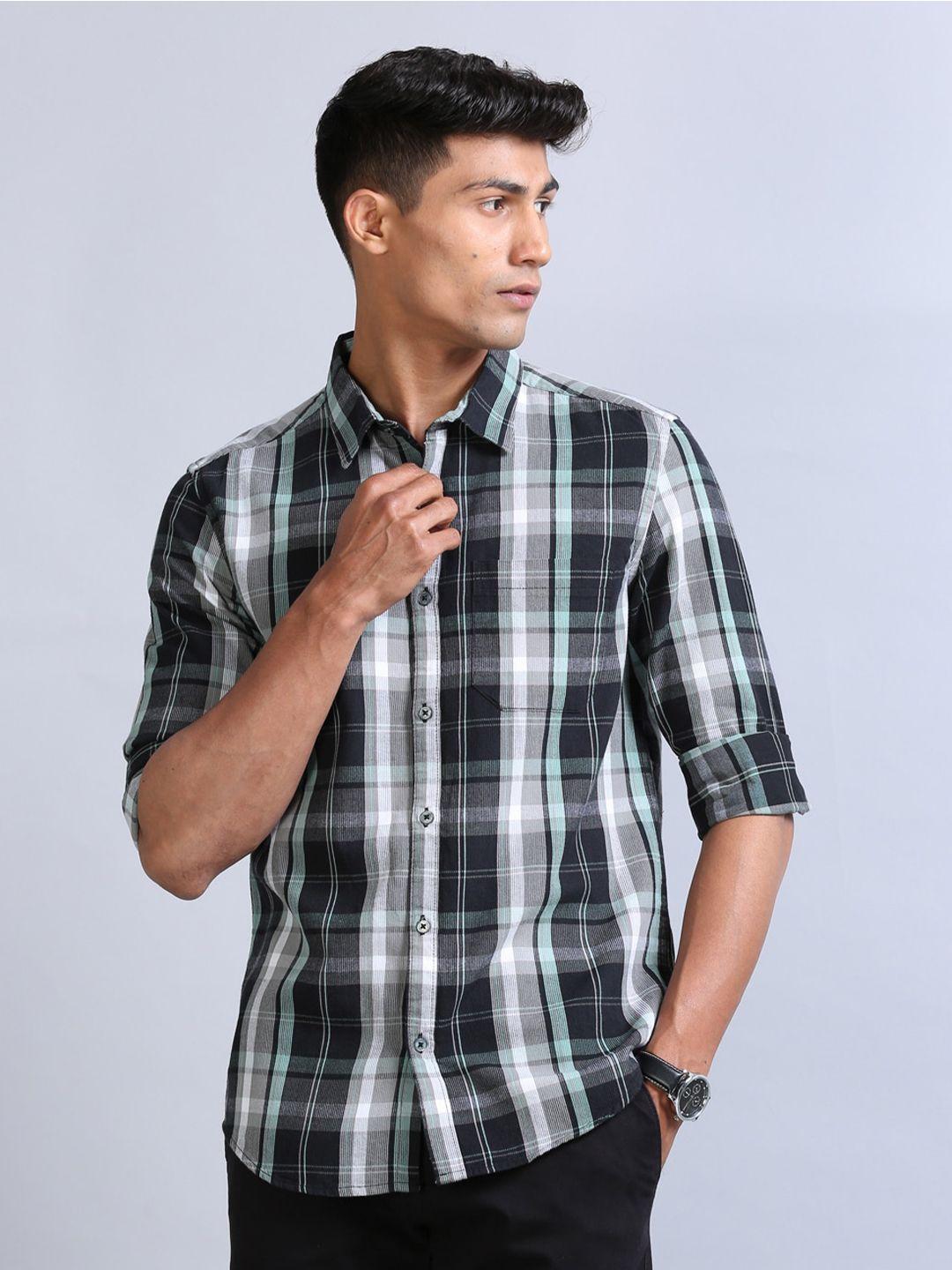 bushirt classic tartan checked pure cotton casual shirt