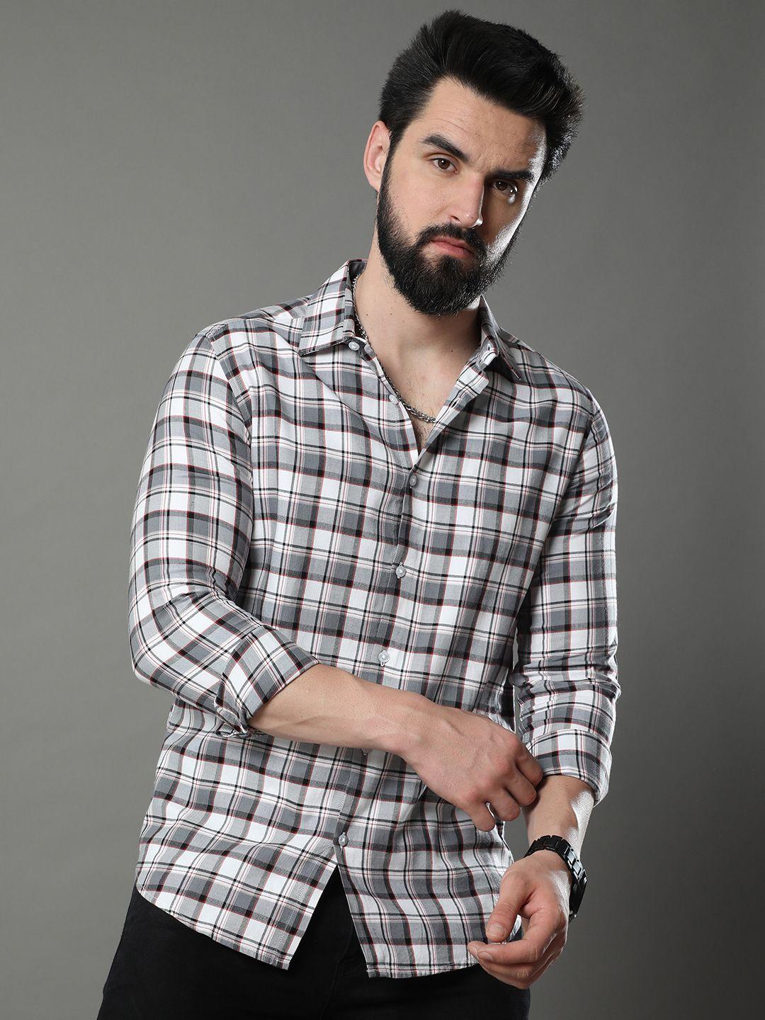 bushirt classic tartan checks pure cotton casual shirt