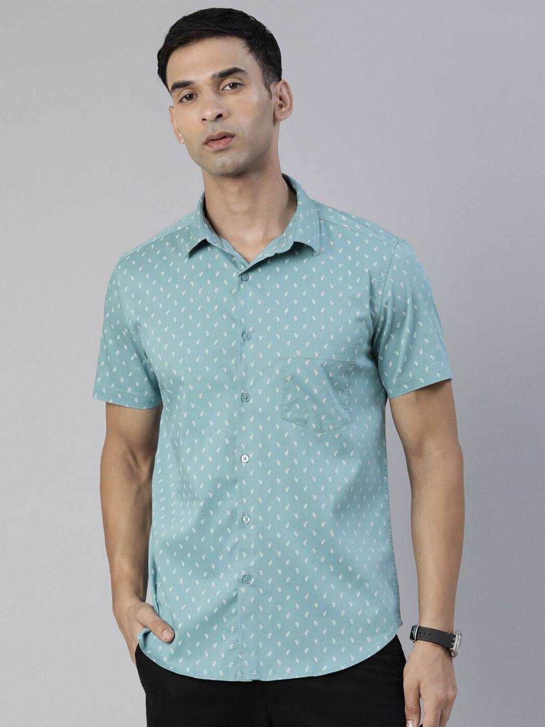 bushirt comfort micro ditsy printed pure cotton casual shirt