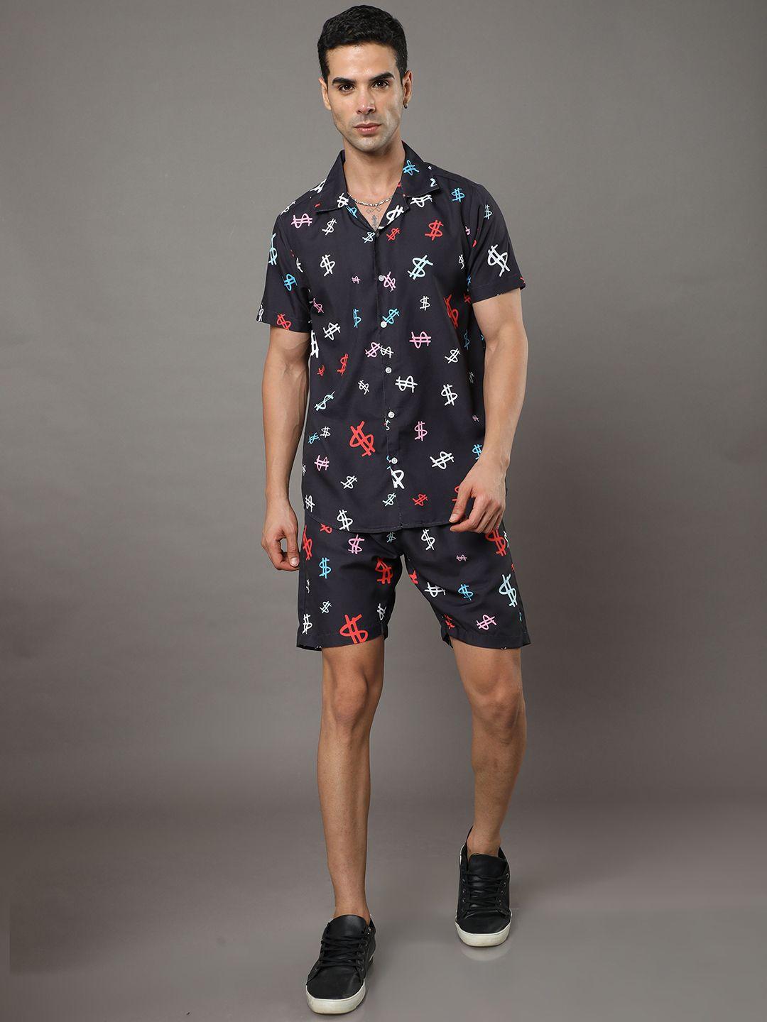 bushirt conversational printed night suit