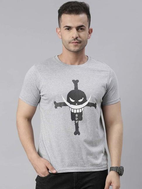 bushirt dark grey cotton crew t-shirt