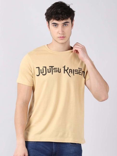 bushirt light beige cotton crew t-shirt