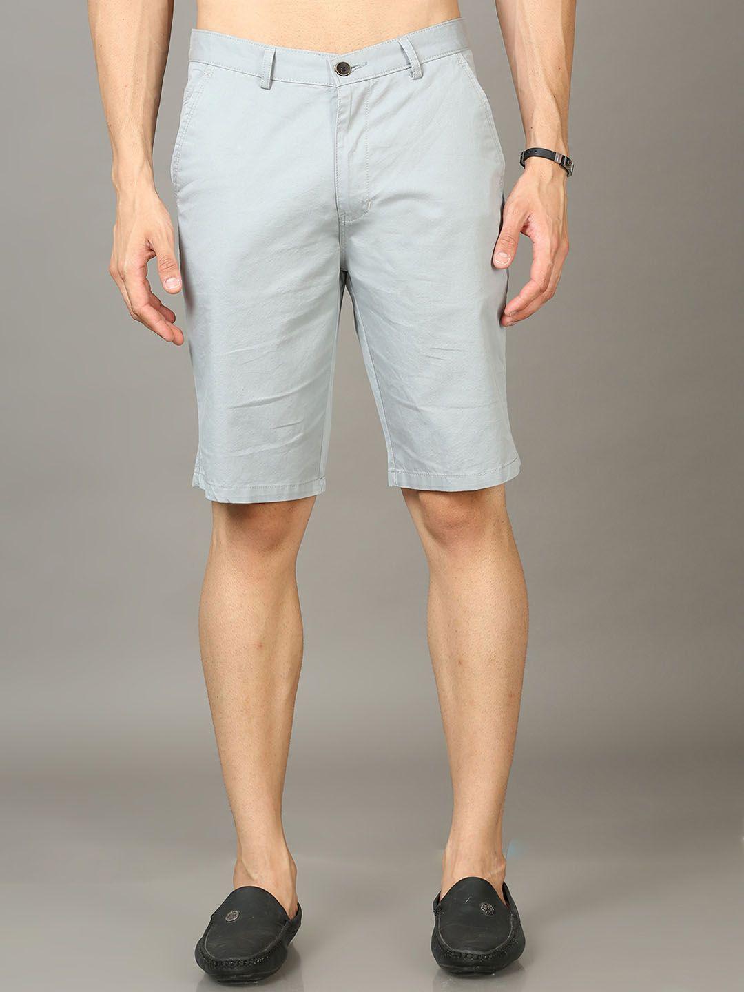 bushirt men mid-rise pure cotton chino shorts