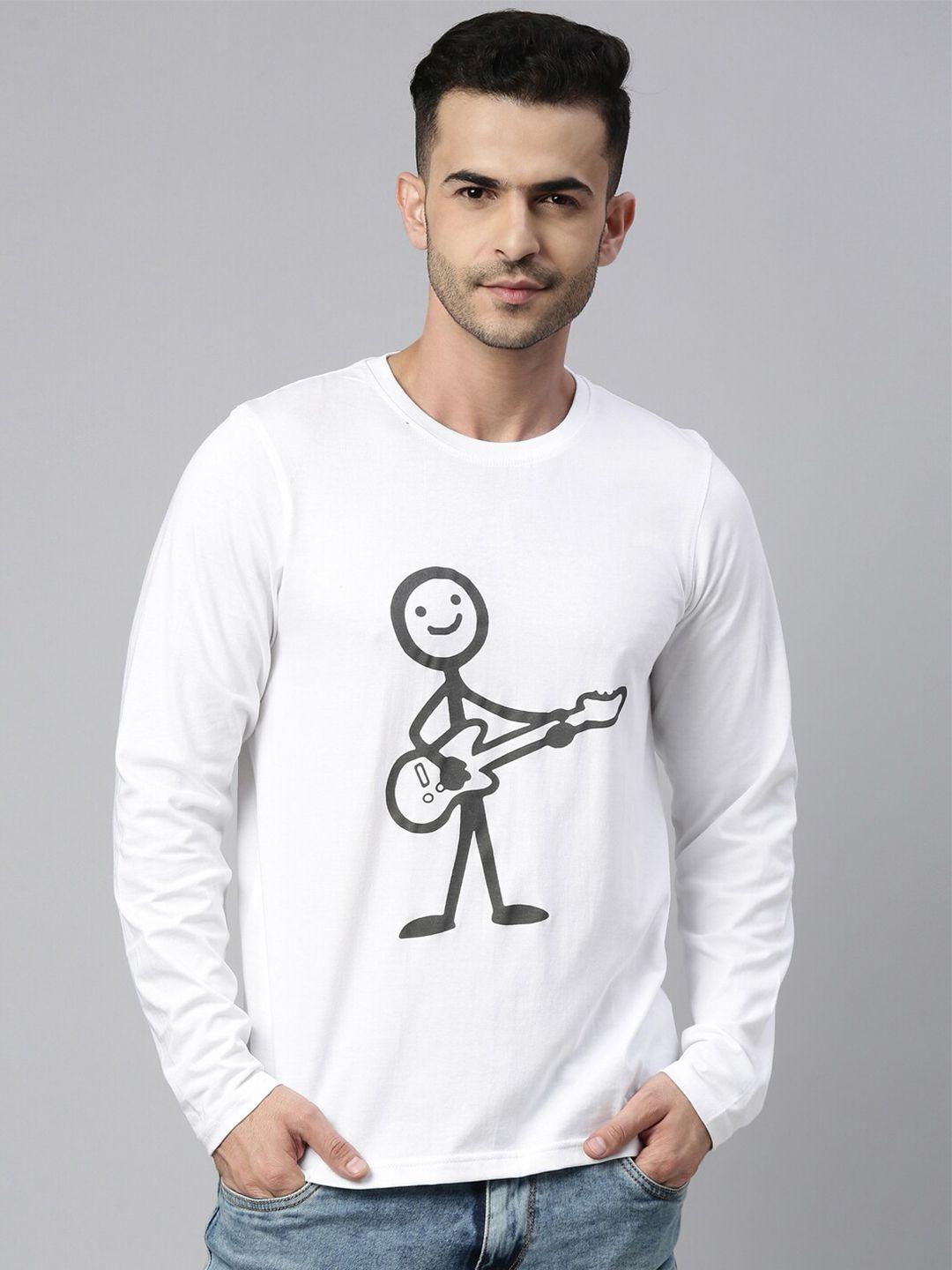 bushirt men white guitar boy printed t-shirt