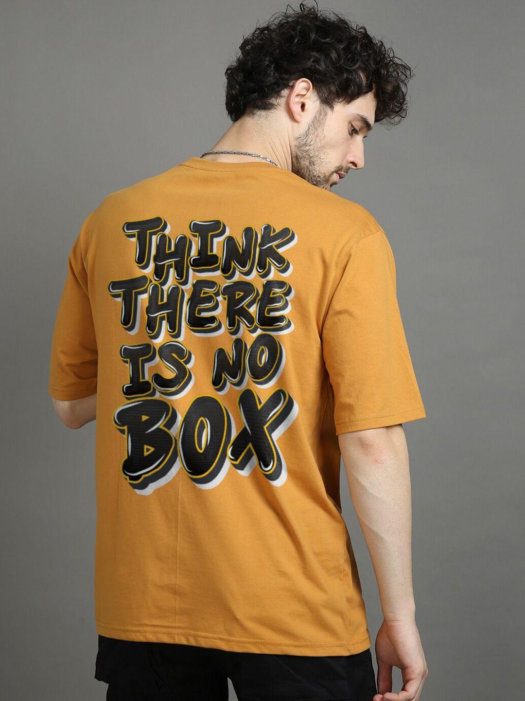 bushirt typography printed round neck pure cotton oversized t-shirt