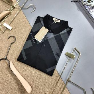 business lapel cotton polo shirt black