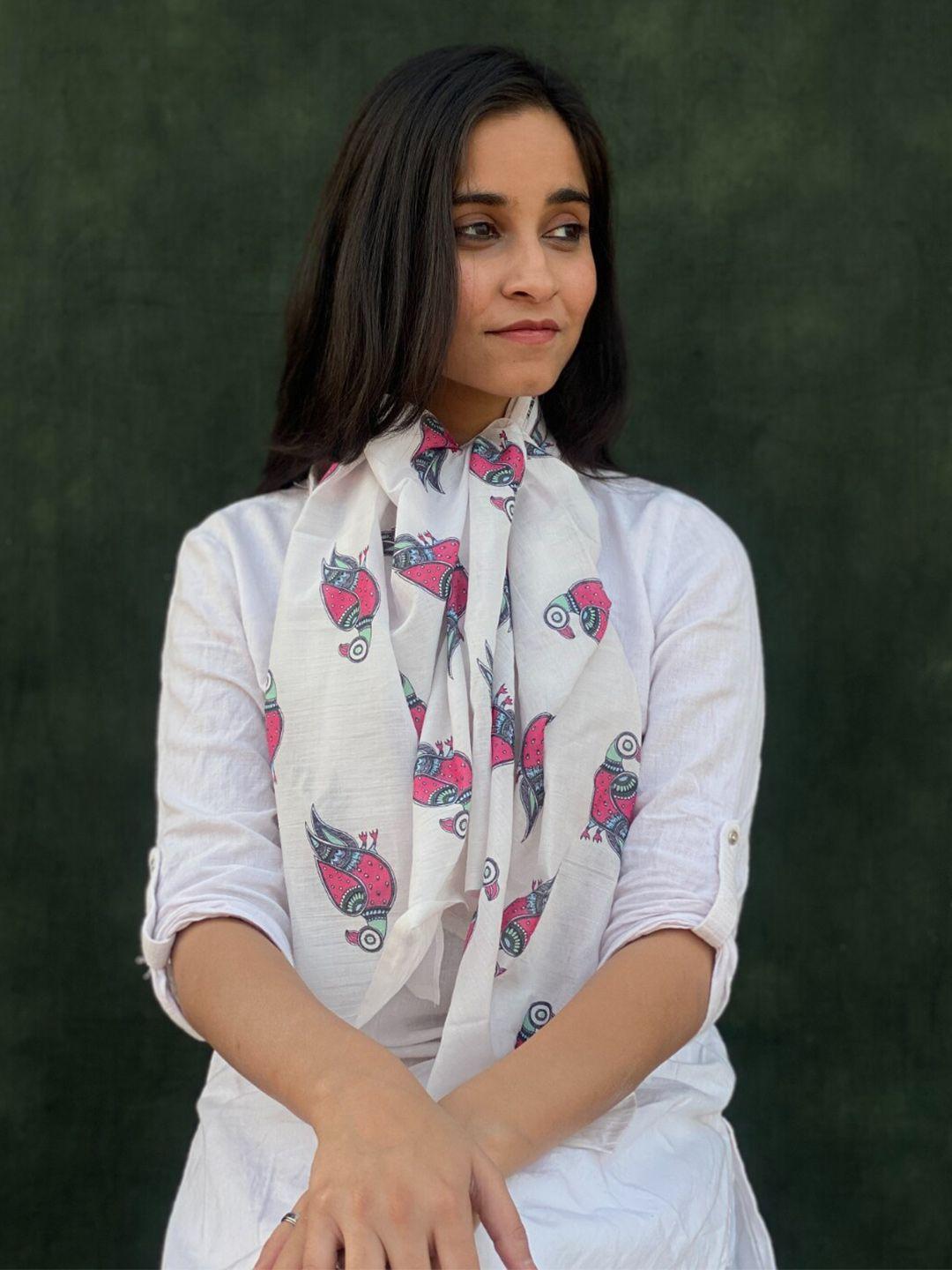 buta buti ethnic motifs printed cotton scarf