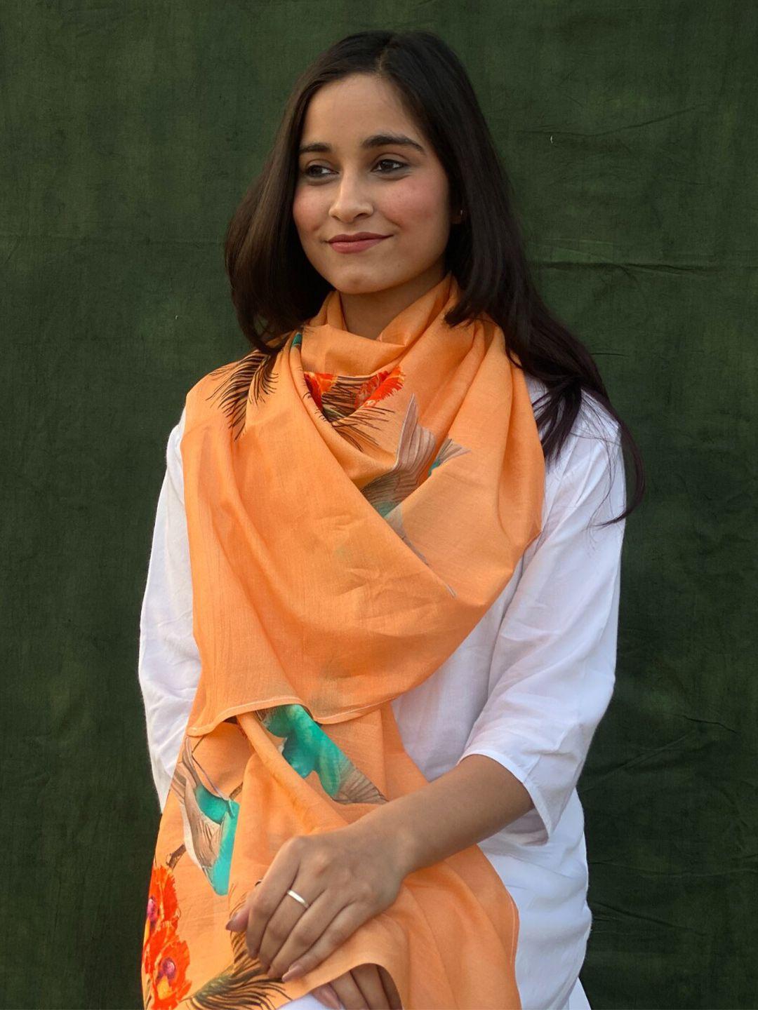buta buti floral printed cotton scarf