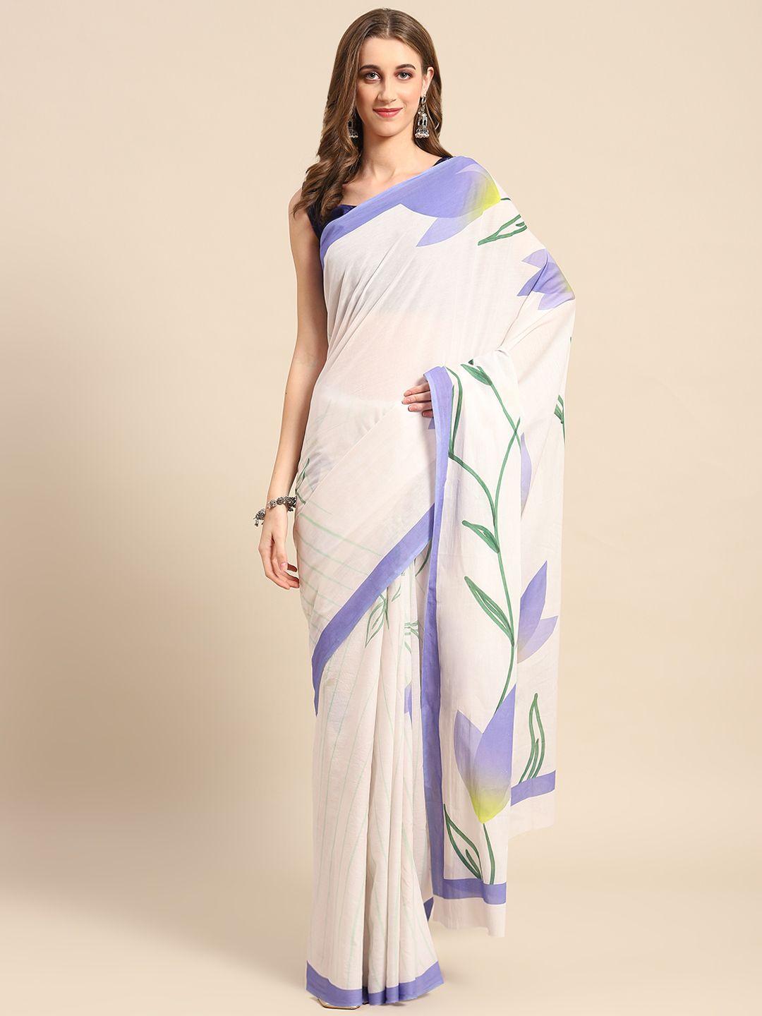 buta buti floral printed pure cotton saree