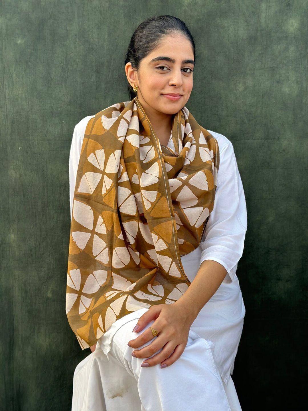 buta buti tie & dye printed cotton scarf