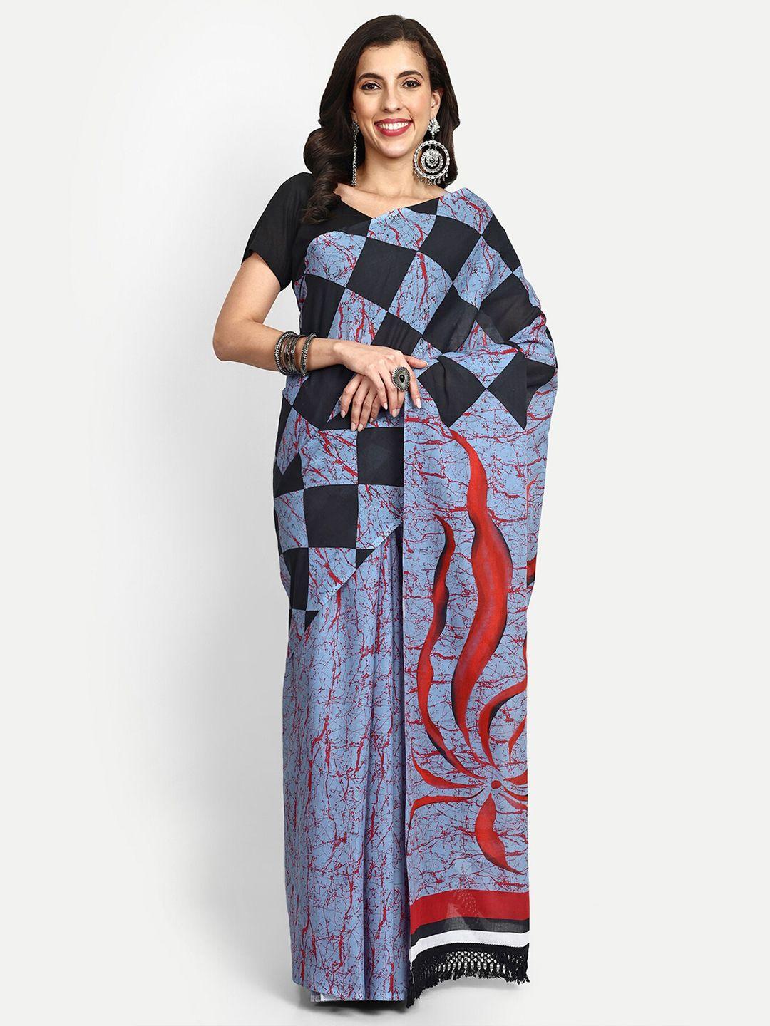 buta buti batik printed pure cotton saree