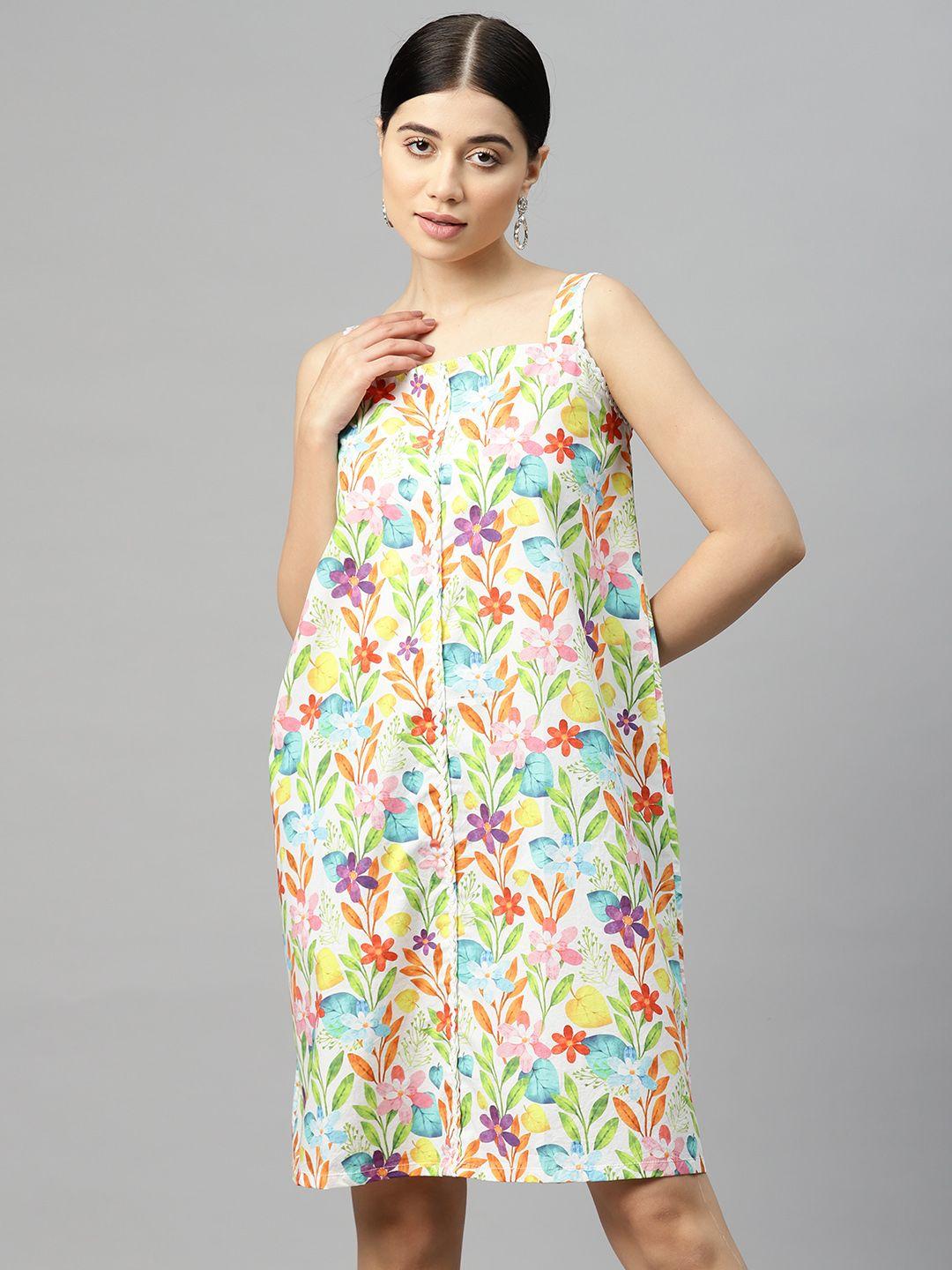 buta buti floral print a-line cotton dress